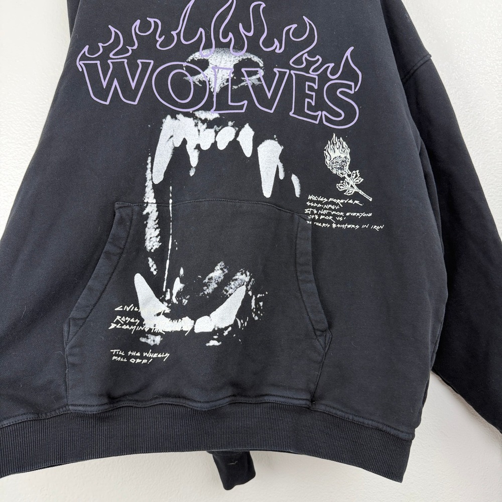 Civil Regime Hoodie Mens Large Black Wolves Graphic Limited Edition 743 of 1000 - Picture 3 of 9